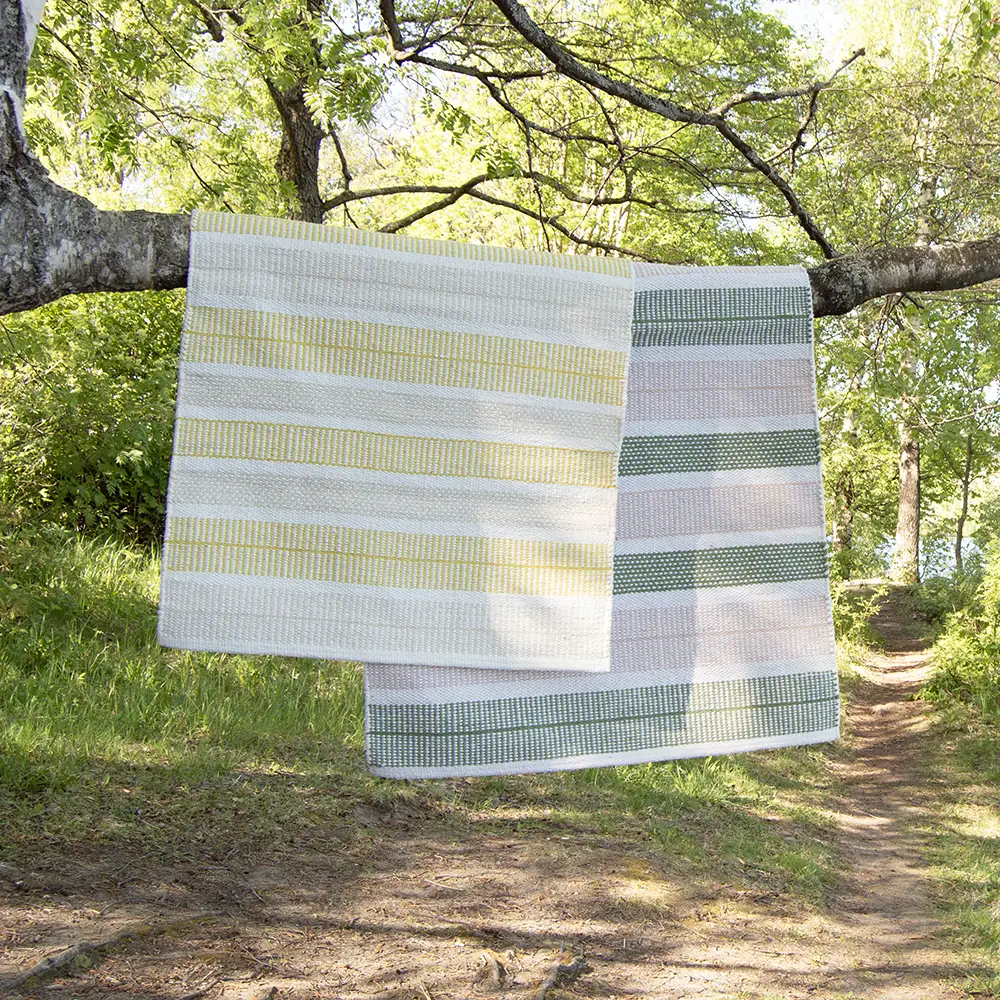 Foksi puuvillamatto vihreä-roosa - Image 7