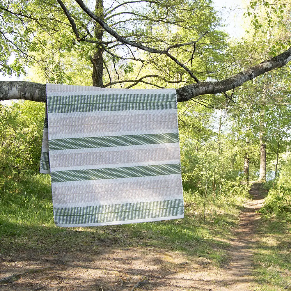 Foksi puuvillamatto vihreä-roosa - Image 5