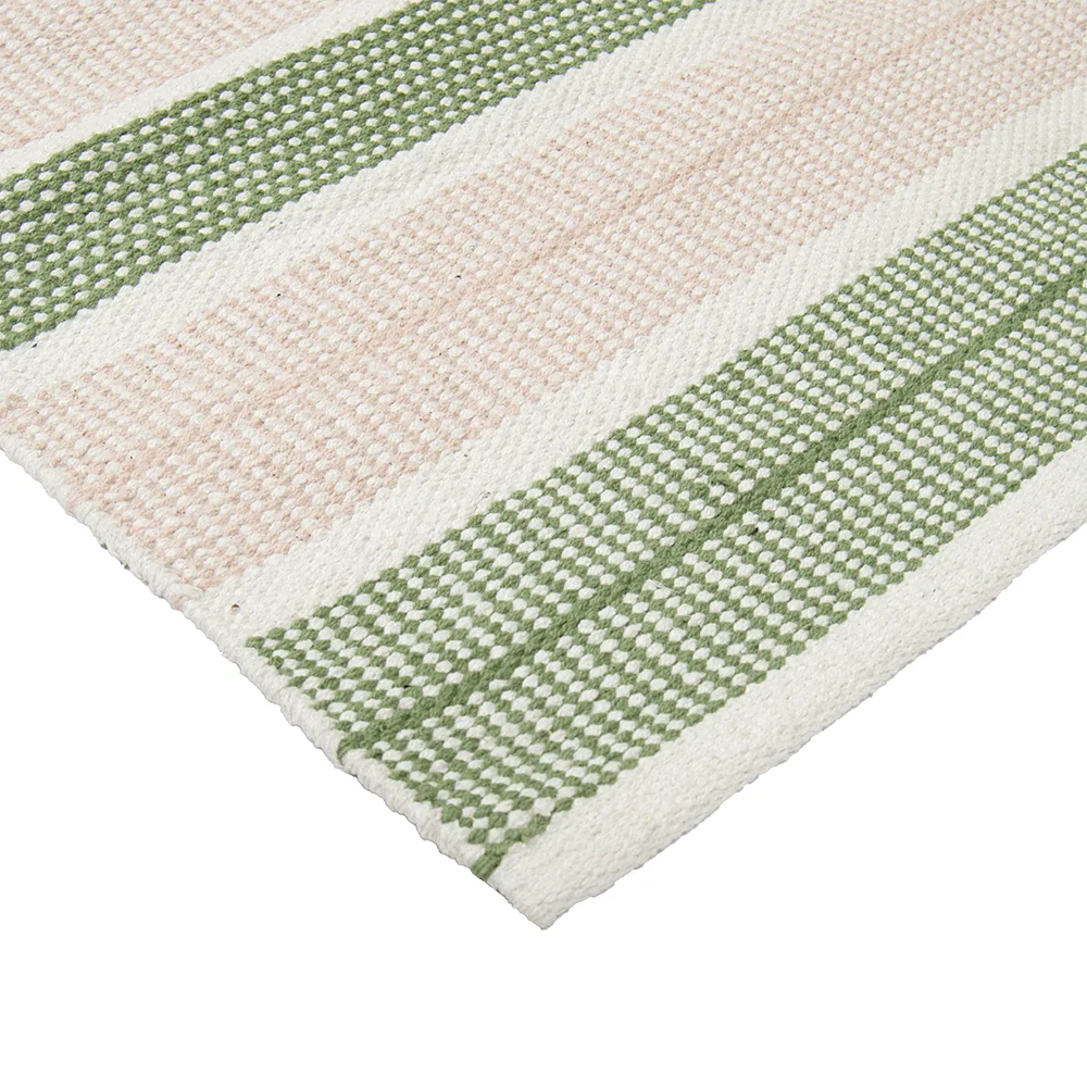 Foksi puuvillamatto vihreä-roosa - Image 3