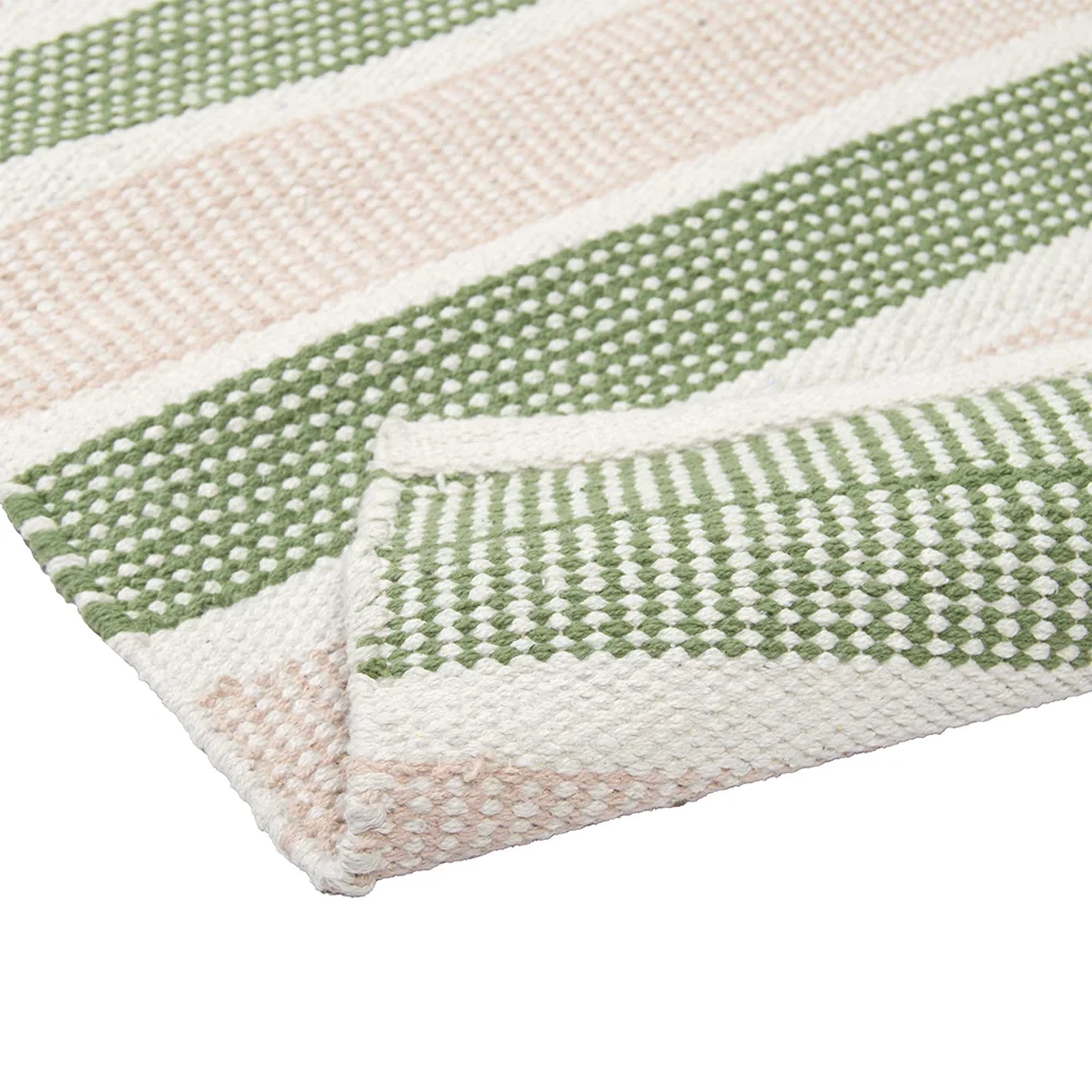 Foksi puuvillamatto vihreä-roosa - Image 4