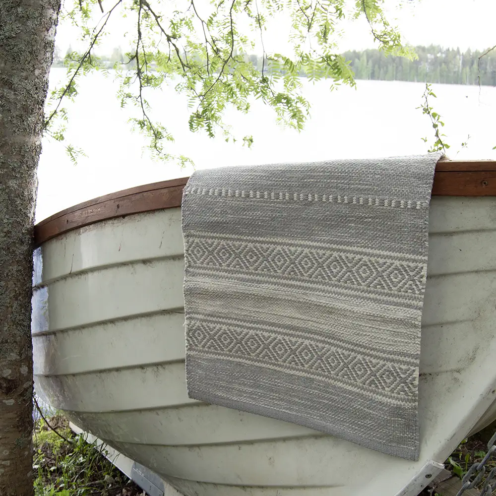 Jokilahti puuvillamatto harmaa - Image 2